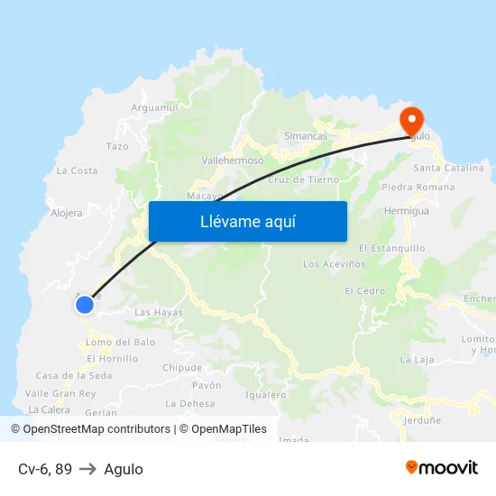 Cv-6, 89 to Agulo map