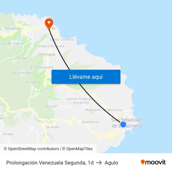 Prolongación Venezuela Segunda, 1d to Agulo map