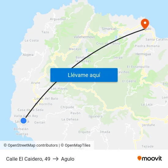 Calle El Caidero, 49 to Agulo map