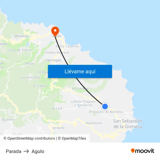 Parada to Agulo map