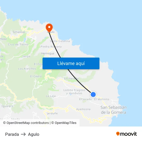 Parada to Agulo map
