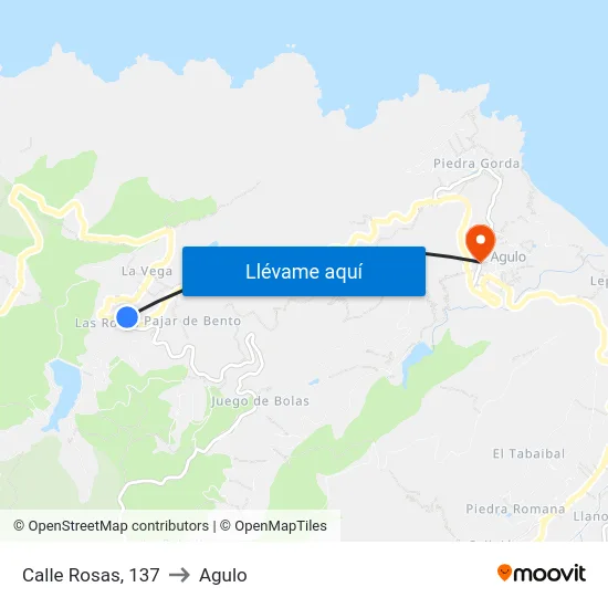 Calle Rosas, 137 to Agulo map