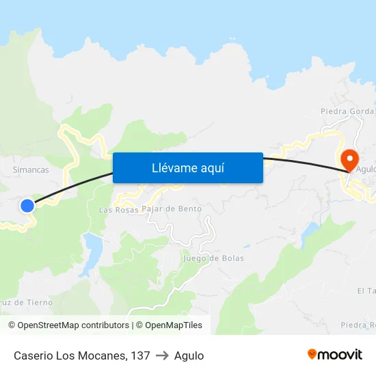 Caserio Los Mocanes, 137 to Agulo map
