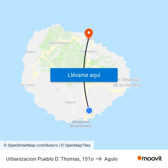 Urbanizacion Pueblo D. Thomas, 151o to Agulo map