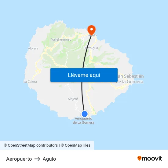 Aeropuerto to Agulo map