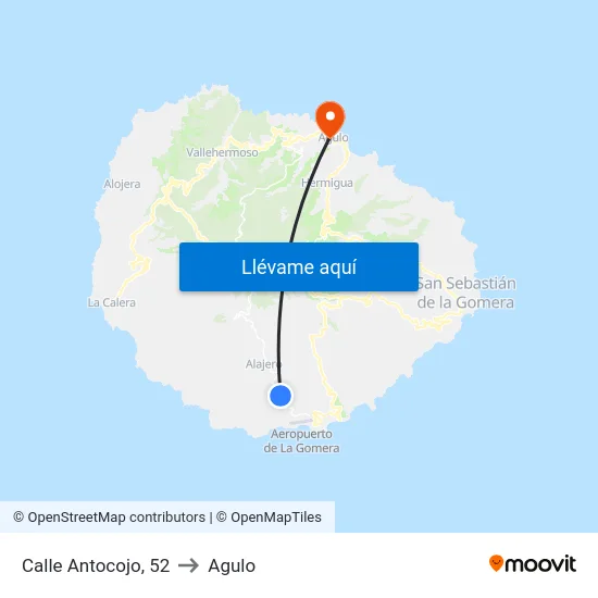 Calle Antocojo, 52 to Agulo map
