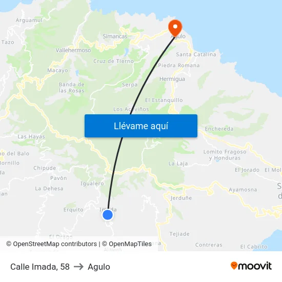 Calle Imada, 58 to Agulo map