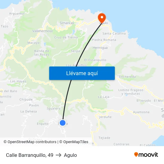 Calle Barranquillo, 49 to Agulo map