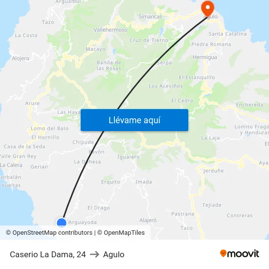 Caserio La Dama, 24 to Agulo map