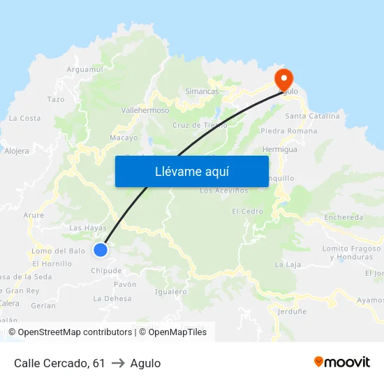 Calle Cercado, 61 to Agulo map