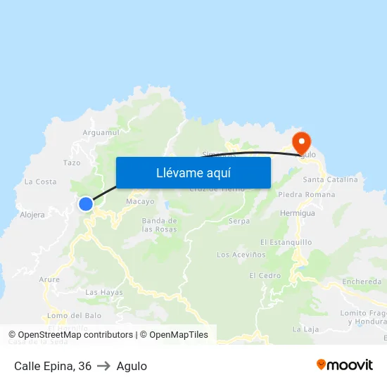 Calle Epina, 36 to Agulo map