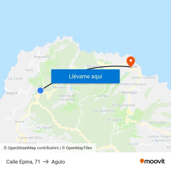 Calle Epina, 71 to Agulo map