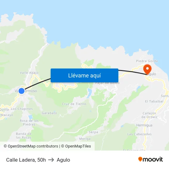Calle Ladera, 50h to Agulo map