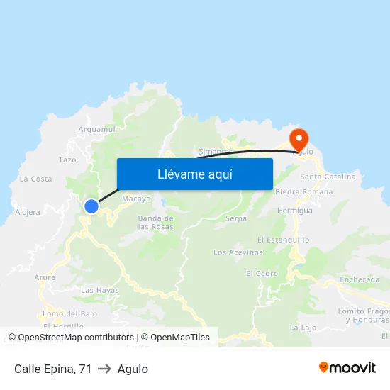 Calle Epina, 71 to Agulo map