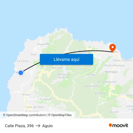 Calle Plaza, 396 to Agulo map