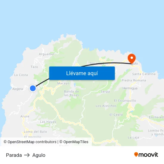 Parada to Agulo map