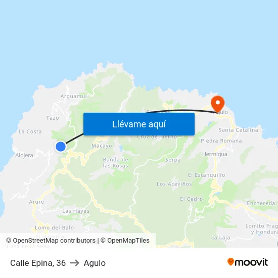 Calle Epina, 36 to Agulo map