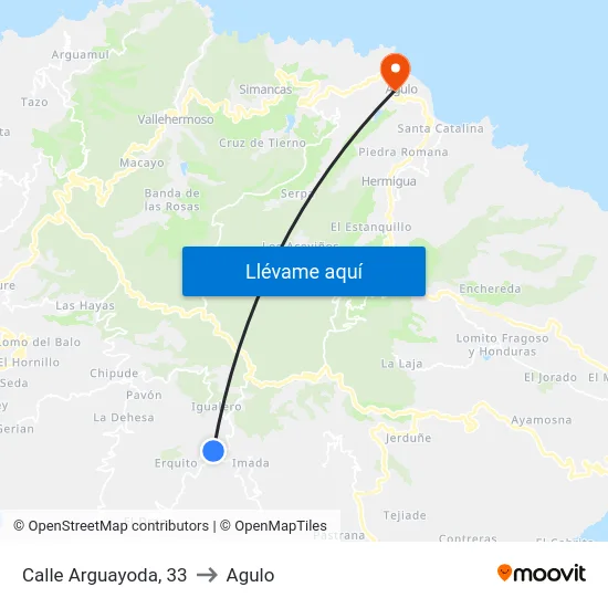 Calle Arguayoda, 33 to Agulo map