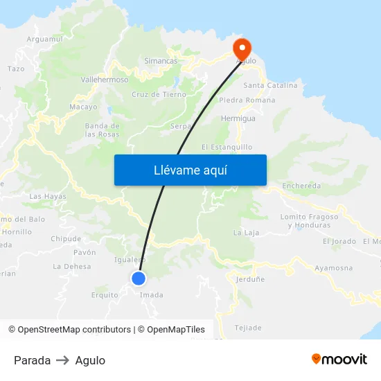Parada to Agulo map
