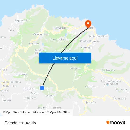 Parada to Agulo map
