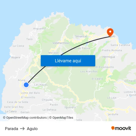 Parada to Agulo map