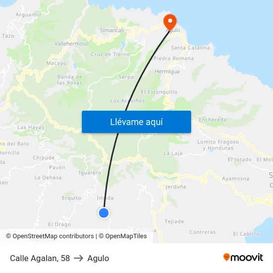 Calle Agalan, 58 to Agulo map