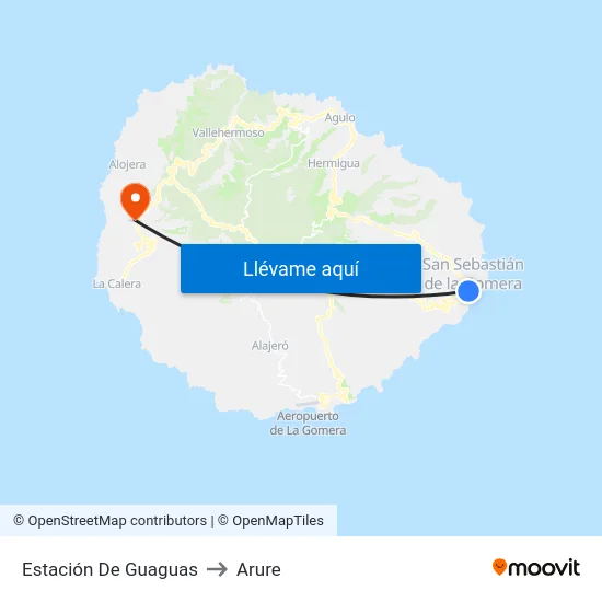 Estación De Guaguas to Arure map