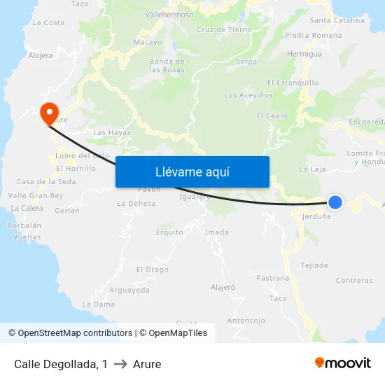 Calle Degollada, 1 to Arure map