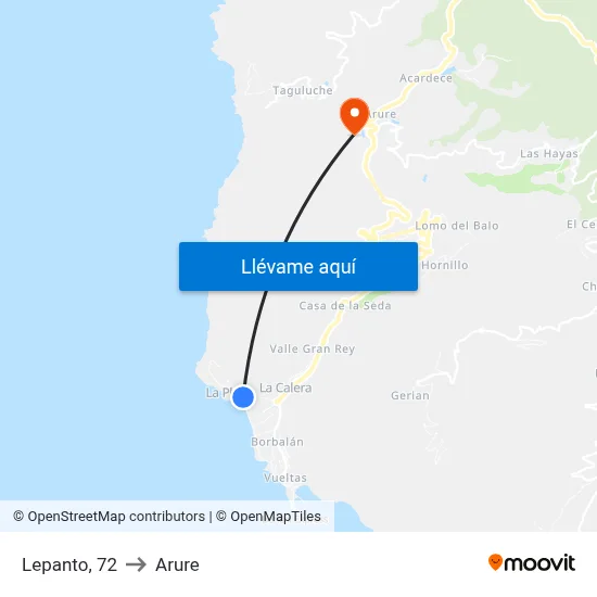 Lepanto, 72 to Arure map