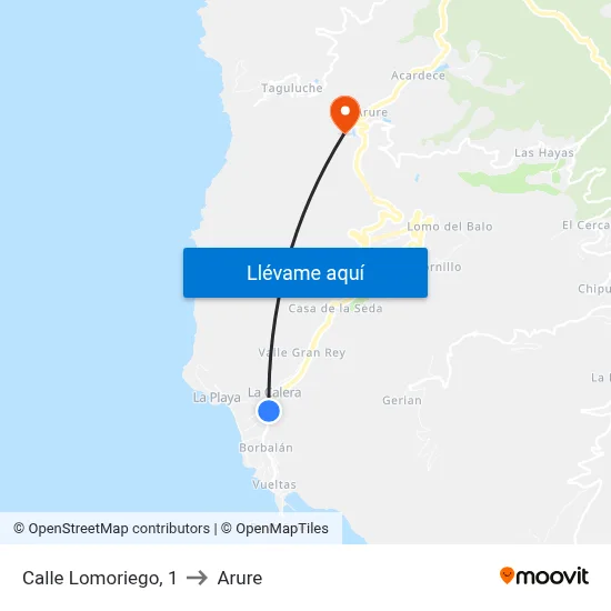 Calle Lomoriego, 1 to Arure map