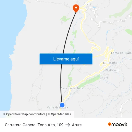 Carretera General Zona Alta, 109 to Arure map