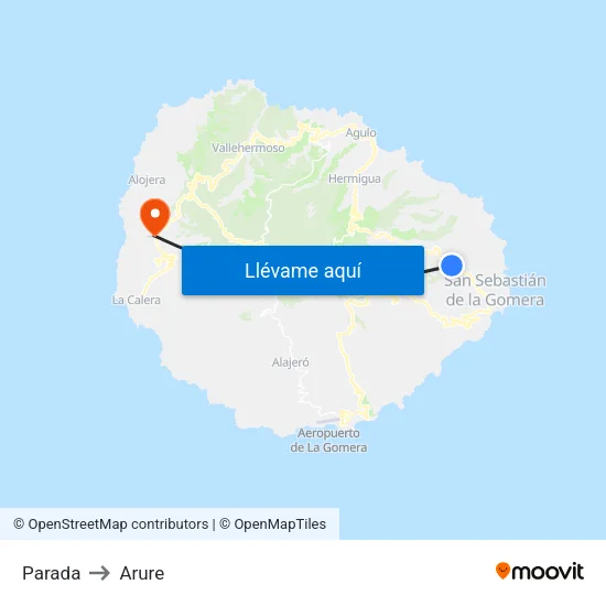 Parada to Arure map