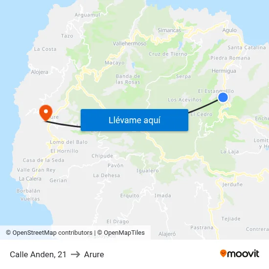 Calle Anden, 21 to Arure map