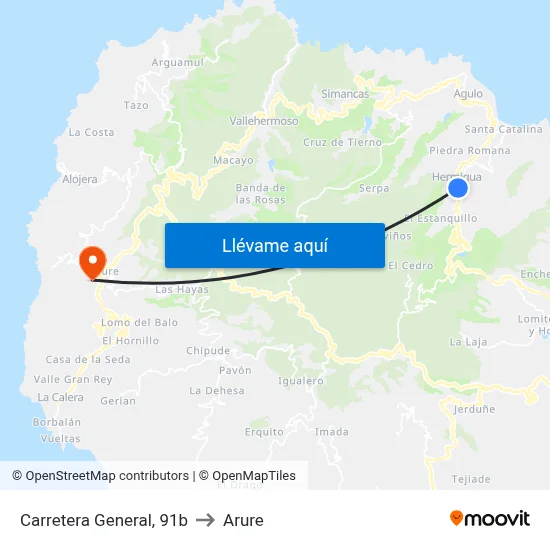 Carretera General, 91b to Arure map