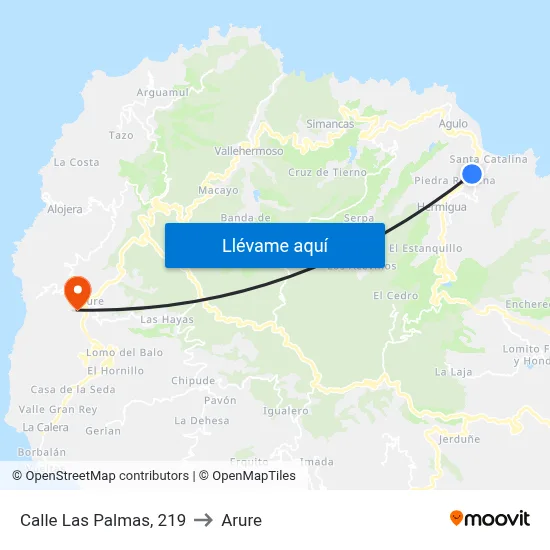 Calle Las Palmas, 219 to Arure map