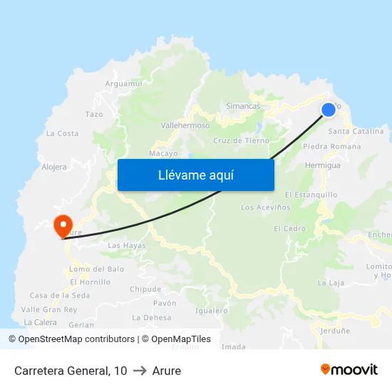 Carretera General, 10 to Arure map