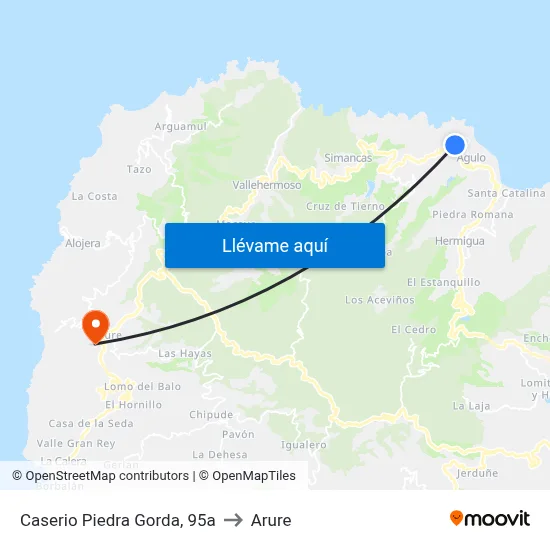 Caserio Piedra Gorda, 95a to Arure map