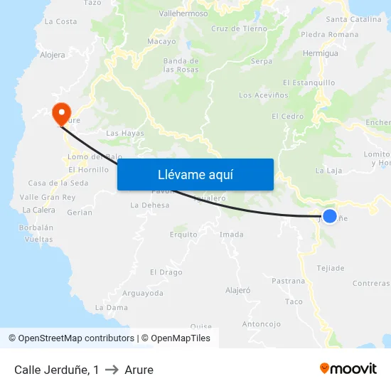 Calle Jerduñe, 1 to Arure map