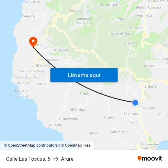 Calle Las Toscas, 6 to Arure map