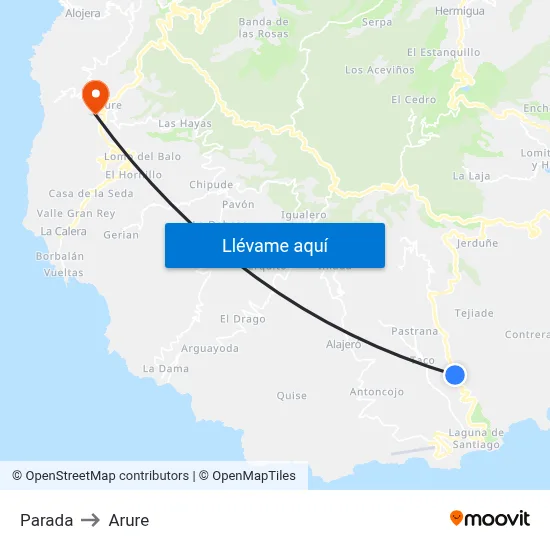 Parada to Arure map