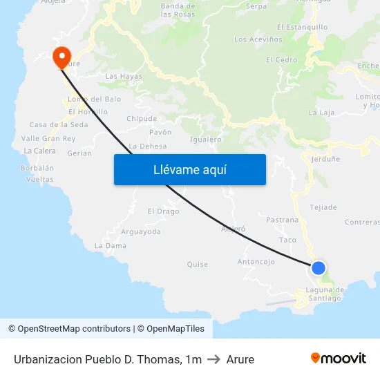 Urbanizacion Pueblo D. Thomas, 1m to Arure map