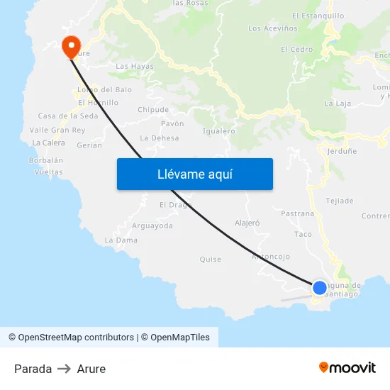 Parada to Arure map
