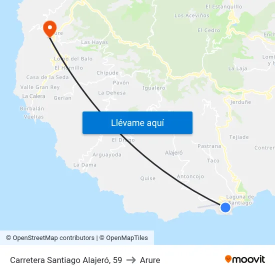 Carretera Santiago Alajeró, 59 to Arure map