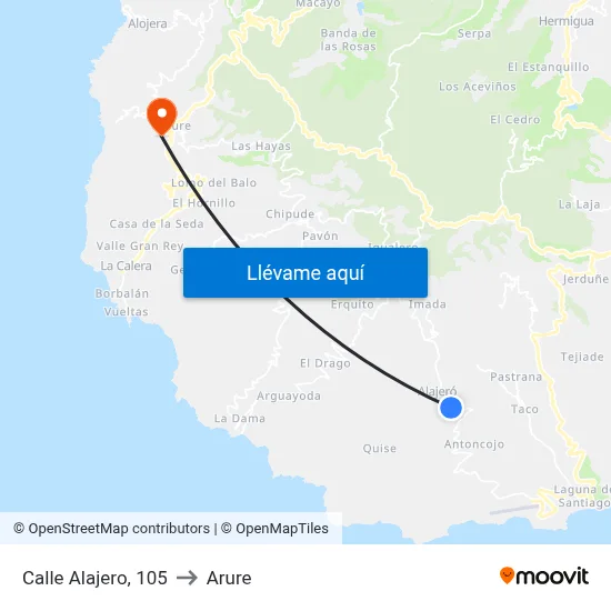 Calle Alajero, 105 to Arure map