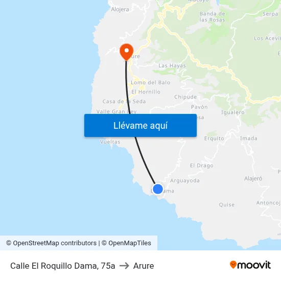 Calle El Roquillo Dama, 75a to Arure map