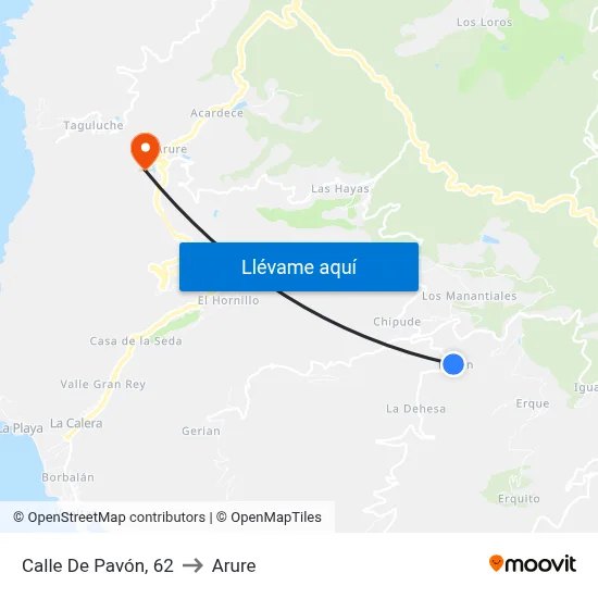 Calle De Pavón, 62 to Arure map