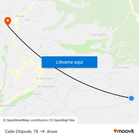 Calle Chipude, 78 to Arure map