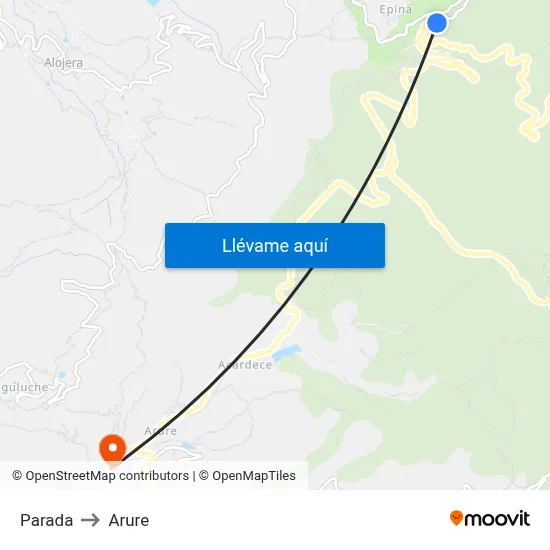 Parada to Arure map