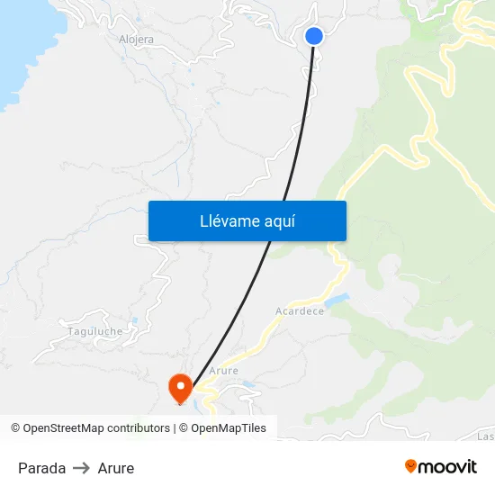Parada to Arure map