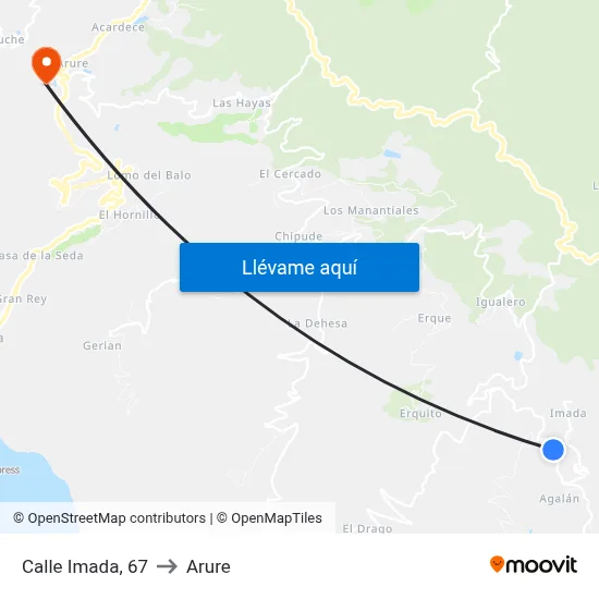 Calle Imada, 67 to Arure map